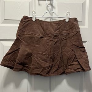 Size 10 brown pleaded corduroy skirt from H&M